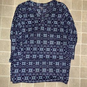 womens XXL croft & barrow intimates long sleeve pajama top